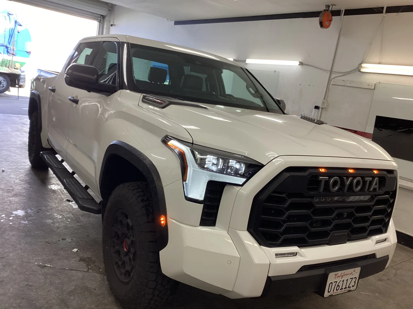 Toyota pickup inside the shop from Superior’s window tint photo collection in Ontario